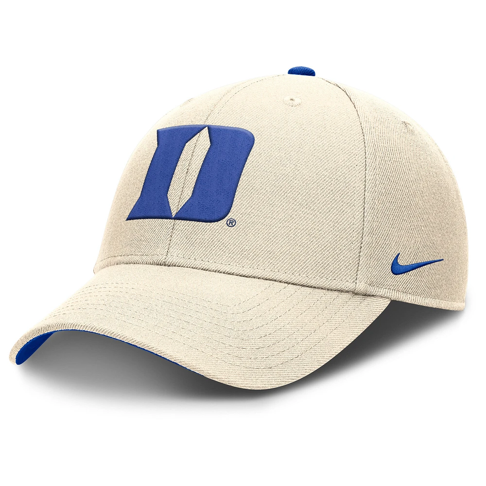 Men's Nike Natural Duke Blue Devils Primetime Rise Dri-FIT Adjustable Hat