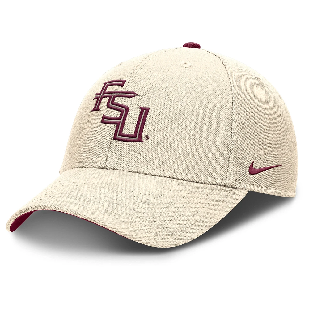 Men's Nike Natural Florida State Seminoles Primetime Rise Dri-FIT Adjustable Hat