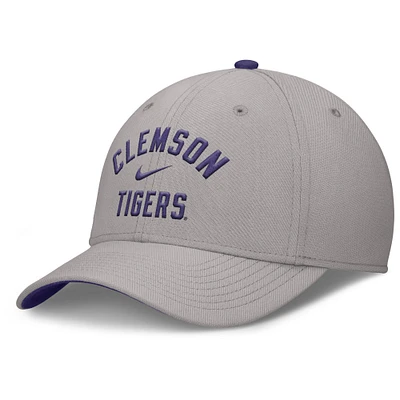 Men's Nike Gray Clemson Tigers Rise Prep Performance Flex Hat