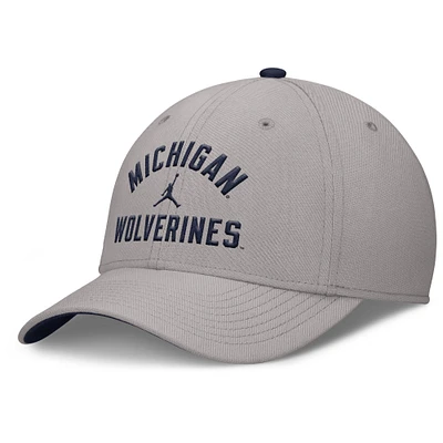 Men's Jordan Brand Gray Michigan Wolverines Rise Prep Performance Flex Hat