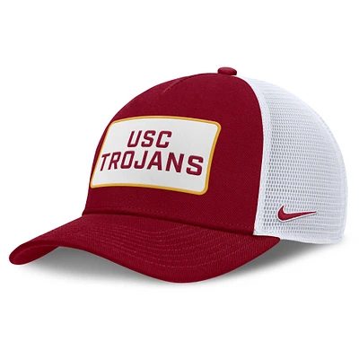 Men's Nike Cardinal/White USC Trojans 2025 On-Field Rise Patch Trucker Adjustable Hat