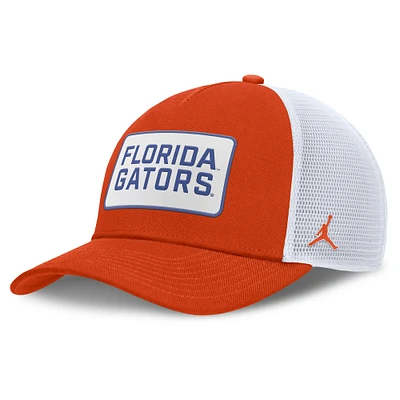 Men's Jordan Brand Orange/White Florida Gators 2025 On-Field Rise Patch Trucker Adjustable Hat