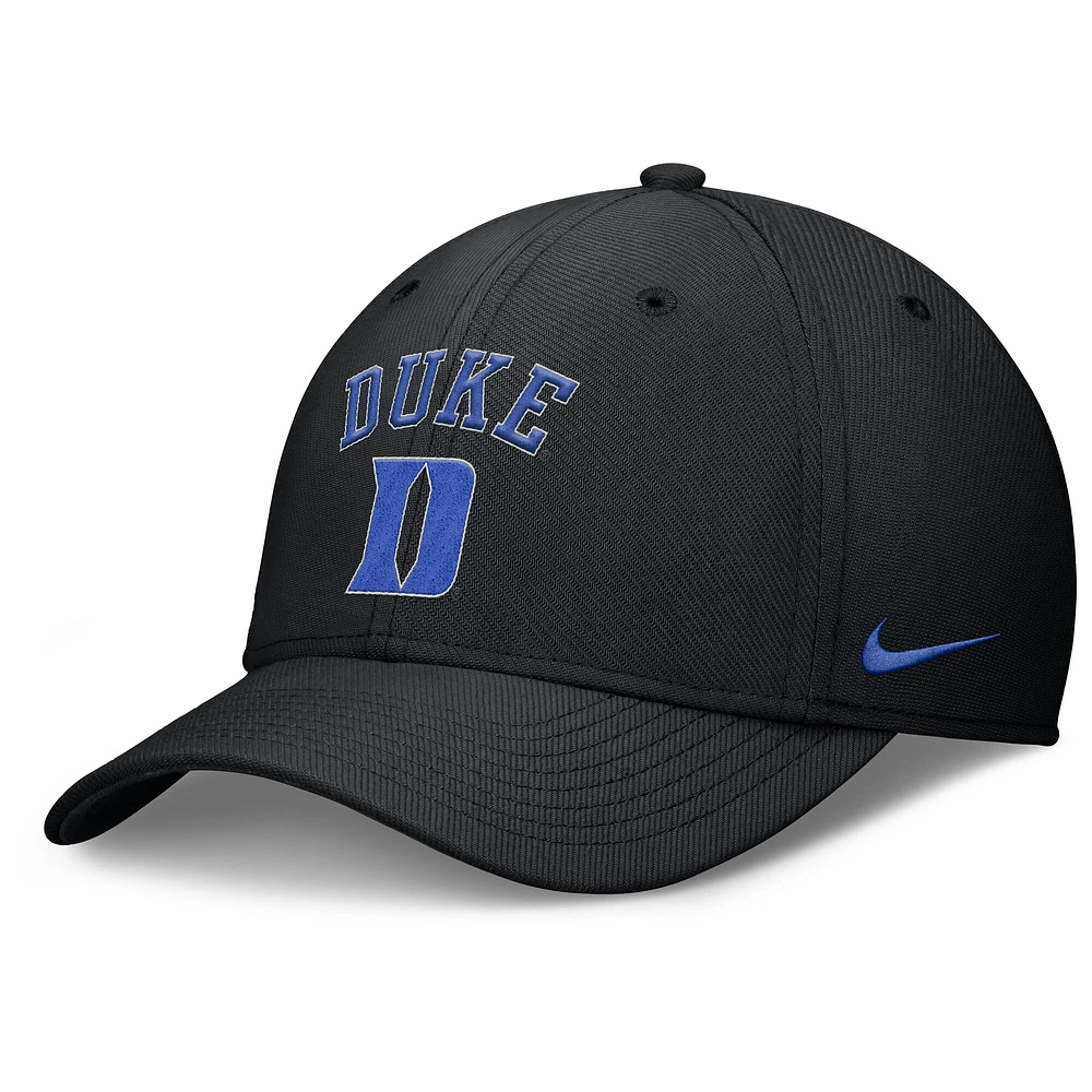 Men's Nike Black Duke Blue Devils 2025 On-Field Rise Performance Flex Hat