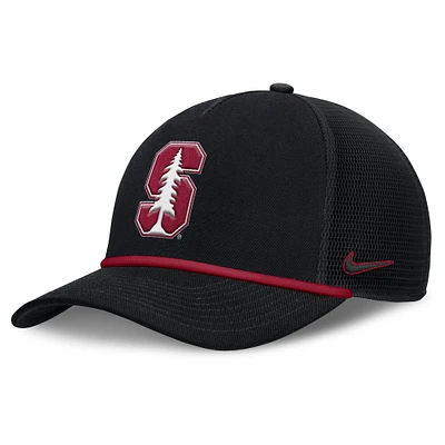 Men's Nike Black Stanford Cardinal Rise Primetime Trucker Adjustable Hat
