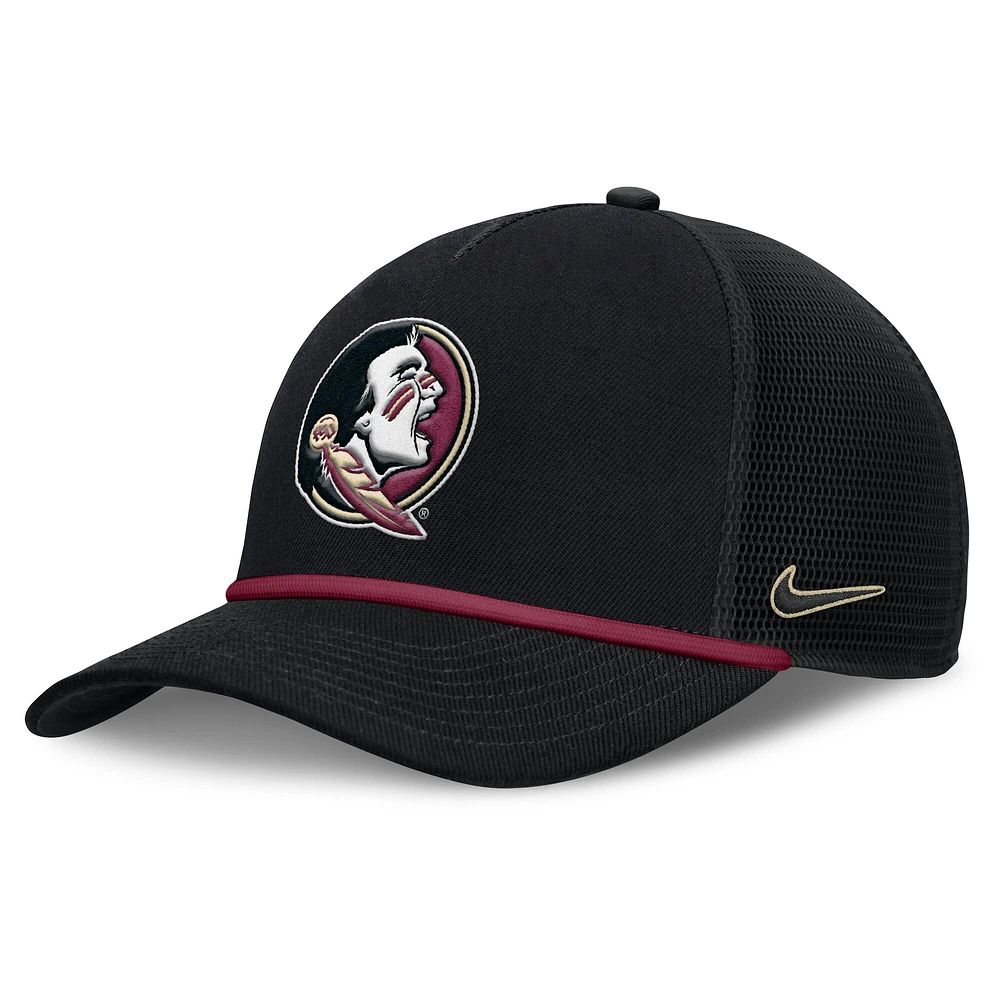 Men's Nike Black Florida State Seminoles Rise Primetime Trucker Adjustable Hat