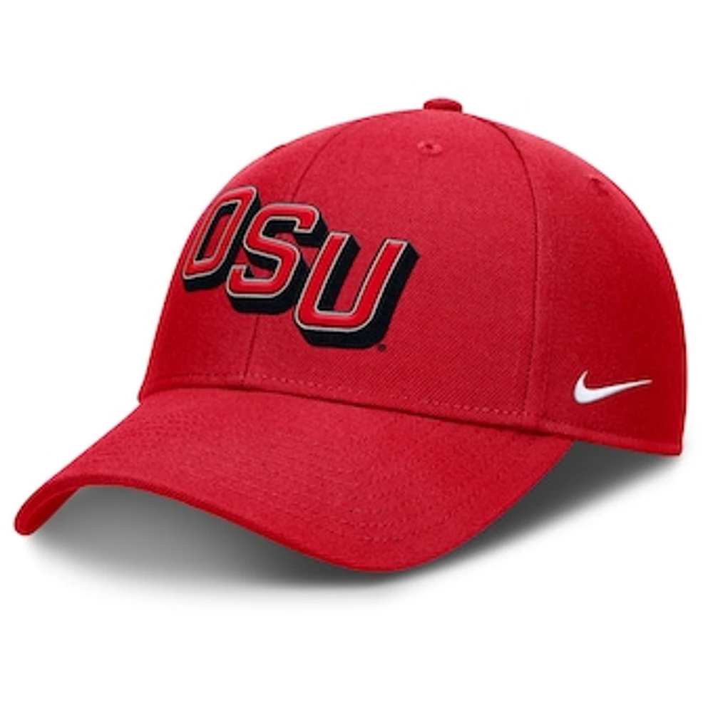 Men's Nike Scarlet Ohio State Buckeyes Slanted Primetime Rise Performance Adjustable Hat