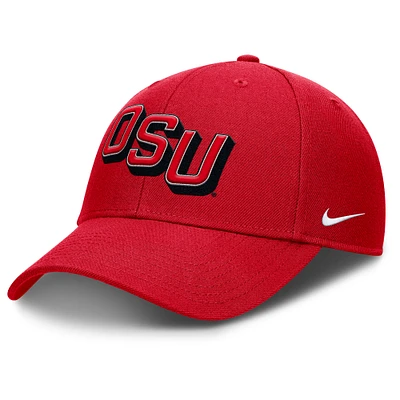 Men's Nike Scarlet Ohio State Buckeyes Slanted Primetime Rise Performance Adjustable Hat