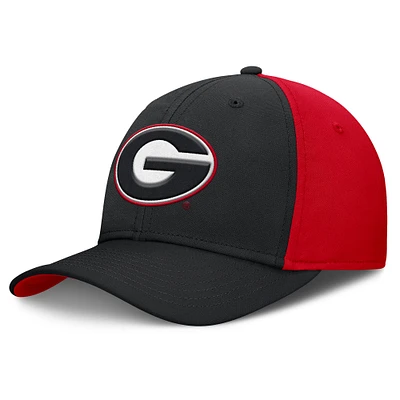 Men's Nike Black/Red Georgia Bulldogs 2025 Sideline Rise Local Performance Flex Hat