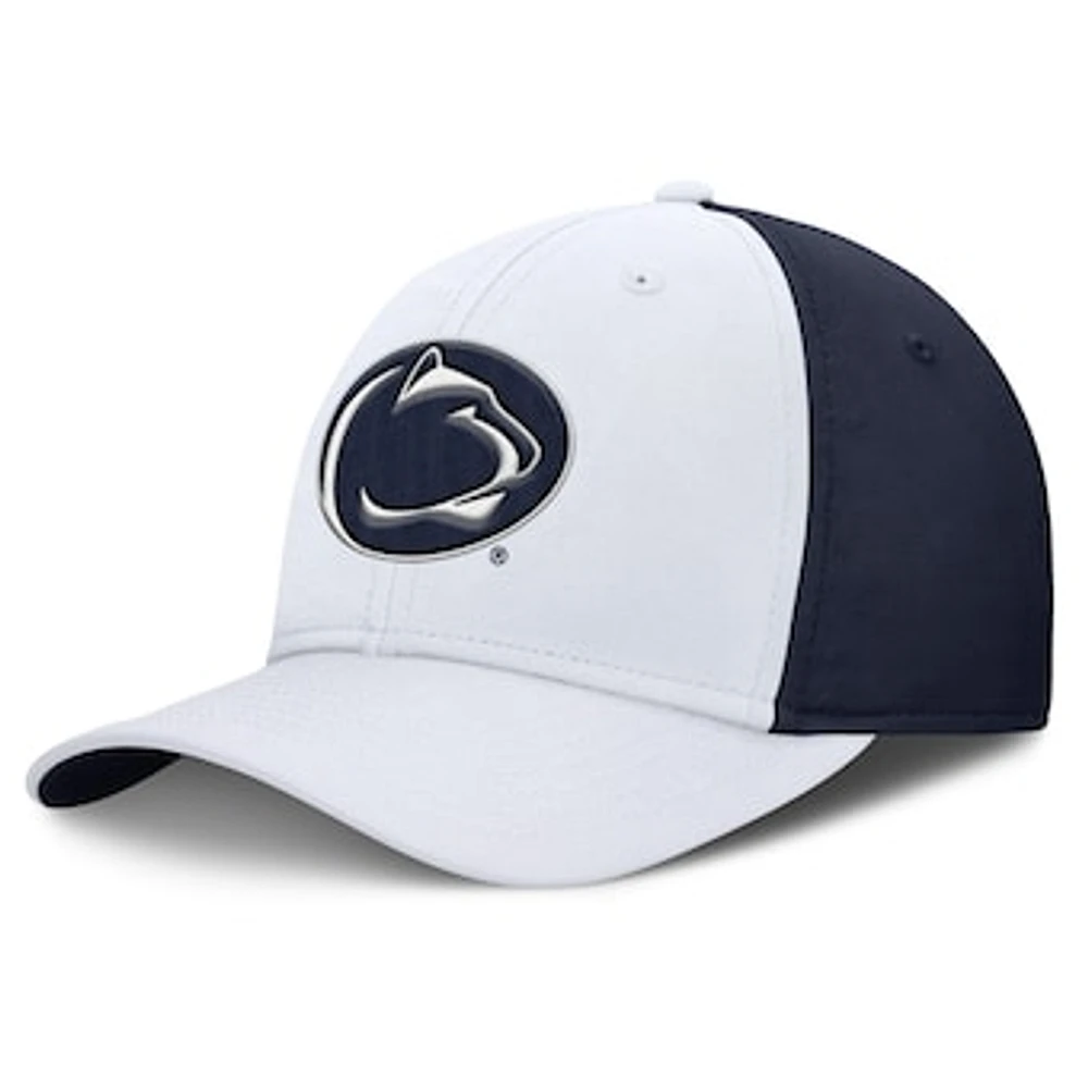 Men's Nike White/Navy Penn State Nittany Lions 2025 Sideline Rise Local Performance Flex Hat