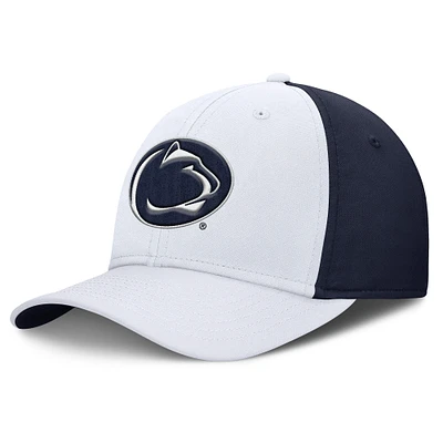Men's Nike White/Navy Penn State Nittany Lions 2025 Sideline Rise Local Performance Flex Hat