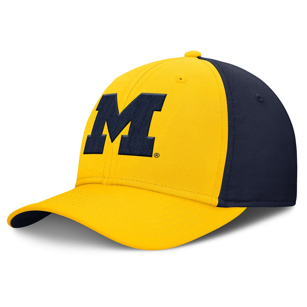 Men's Jordan Brand Maize/Navy Michigan Wolverines 2025 Sideline Rise Local Performance Flex Hat