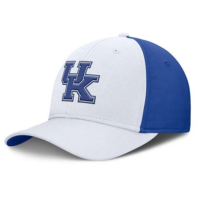 Men's Nike White/Royal Kentucky Wildcats 2025 Sideline Rise Local Performance Flex Hat