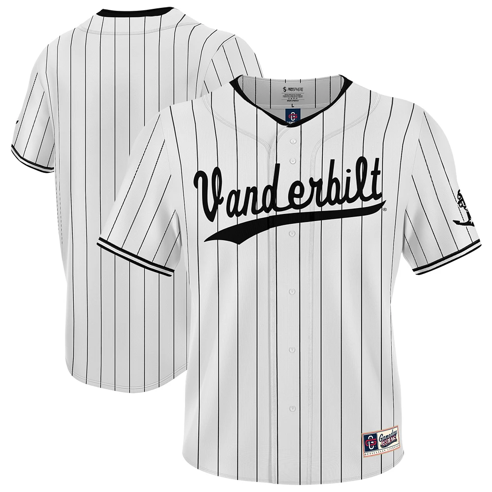 Unisex GameDay Greats White Vanderbilt Commodores Lightweight Collegiate Baseball Fashion Jersey