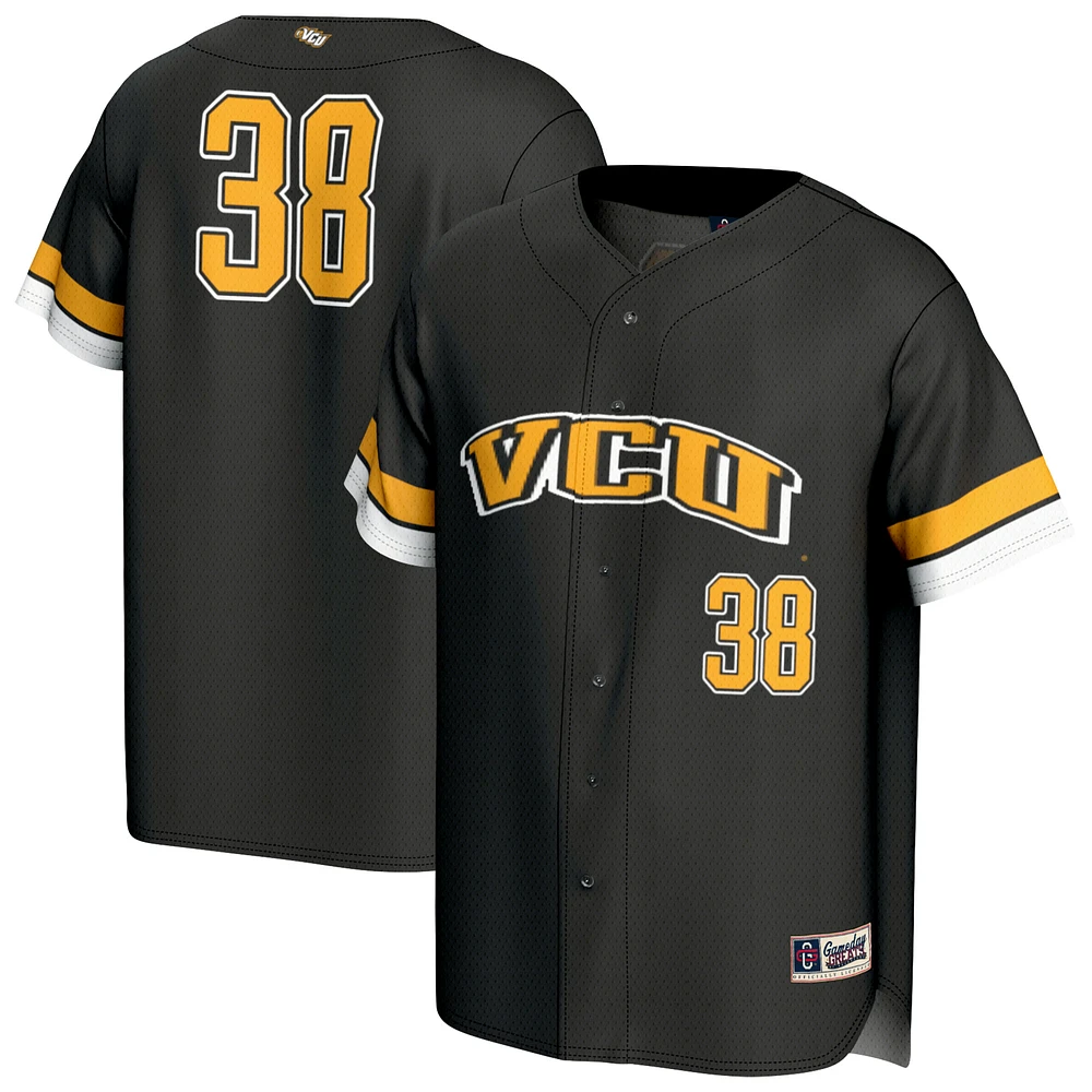 Unisex GameDay Greats #38 Black VCU Rams Lightweight Collegiate Baseball Fashion Jersey