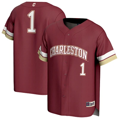 Unisex GameDay Greats #1 Maroon Charleston Cougars Lightweight Collegiate Baseball Fashion Jersey