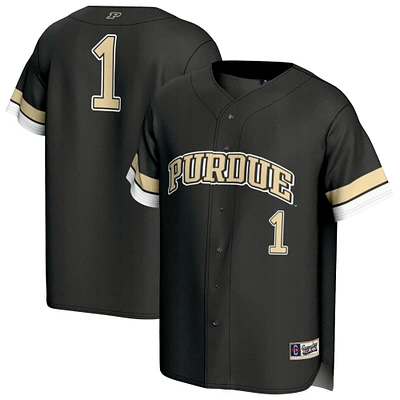 Unisex GameDay Greats #1 Black Purdue Boilermakers Lightweight Collegiate Baseball Fashion Jersey