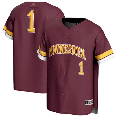 Unisex GameDay Greats #1 Maroon Minnesota Golden Gophers Lightweight Collegiate Baseball Fashion Jersey