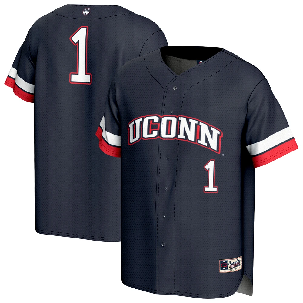 Youth GameDay Greats #1 Navy UConn Huskies Lightweight Collegiate Baseball Fashion Jersey