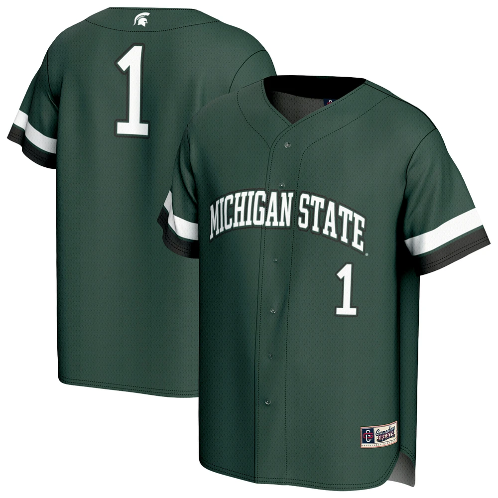 Youth GameDay Greats #1 Green Michigan State Spartans Lightweight Collegiate Baseball Fashion Jersey