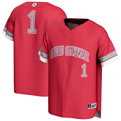 Youth GameDay Greats #1 Scarlet Ohio State Buckeyes Lightweight Collegiate Baseball Fashion Jersey
