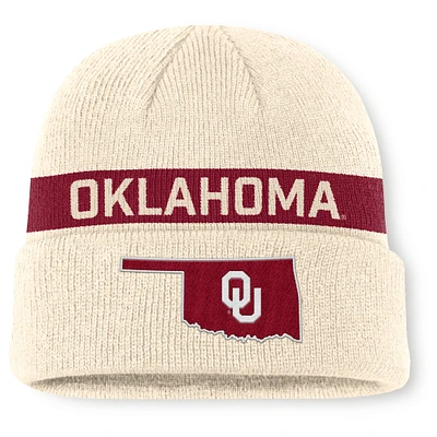 Men's Jordan Brand Natural Oklahoma Sooners Peak Primetime Utility Cuffed Knit Hat