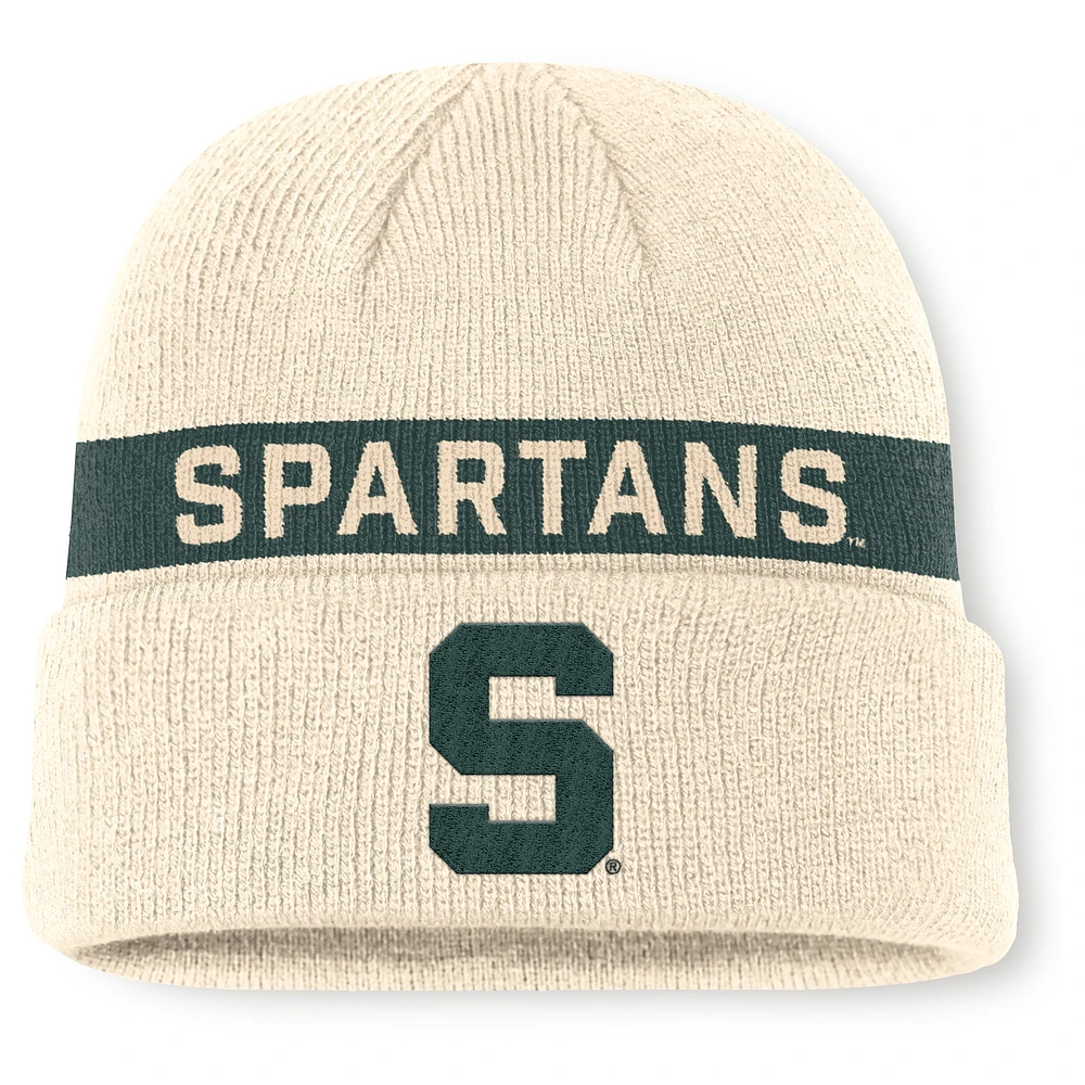 Men's Nike Natural Michigan State Spartans Peak Primetime Utility Cuffed Knit Hat