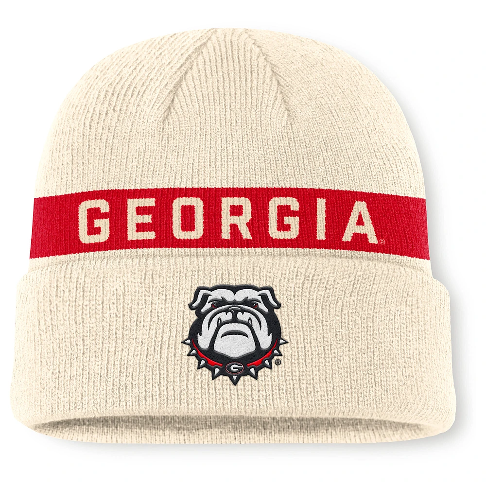 Men's Nike Natural Georgia Bulldogs Peak Primetime Utility Cuffed Knit Hat