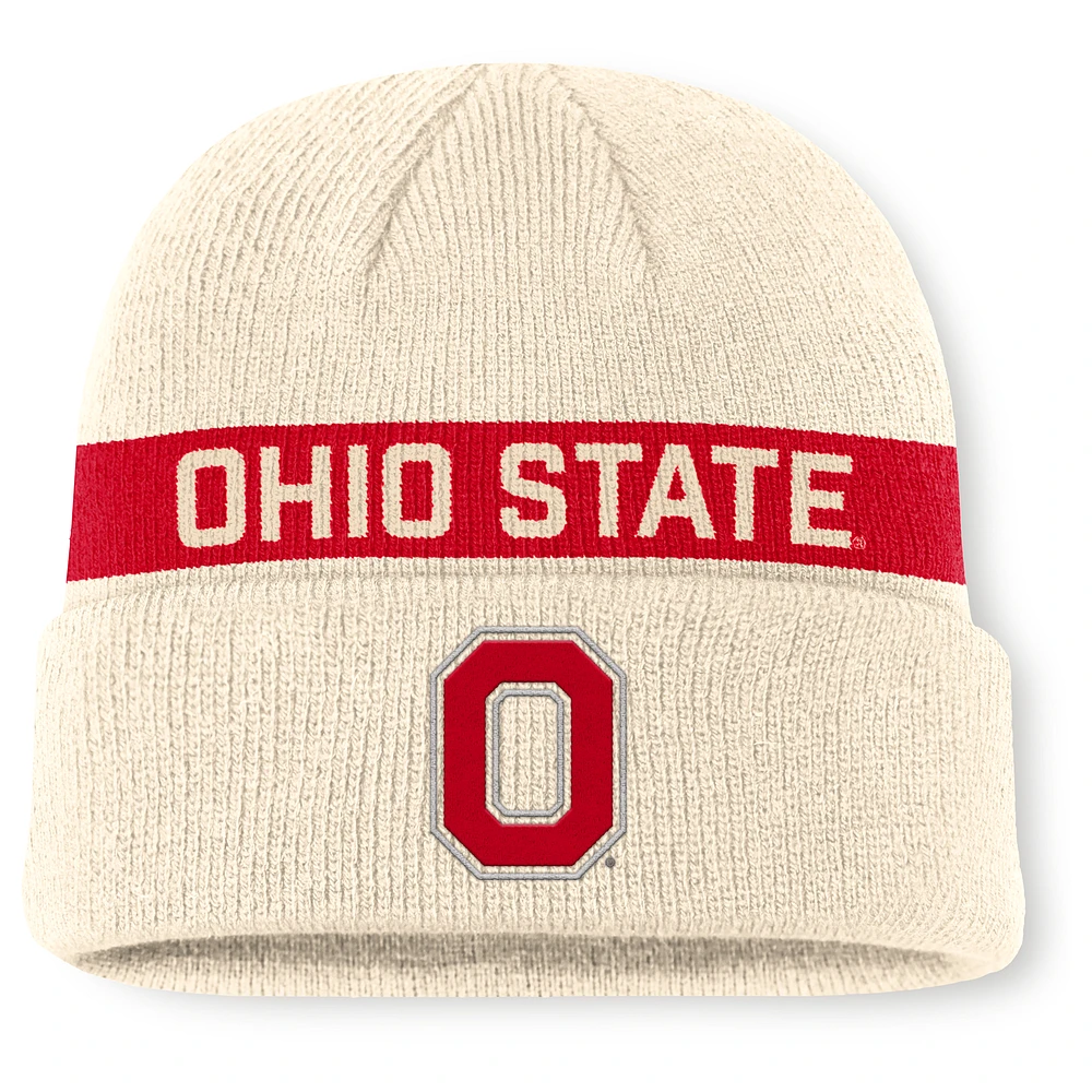 Men's Nike Natural Ohio State Buckeyes Peak Primetime Utility Cuffed Knit Hat