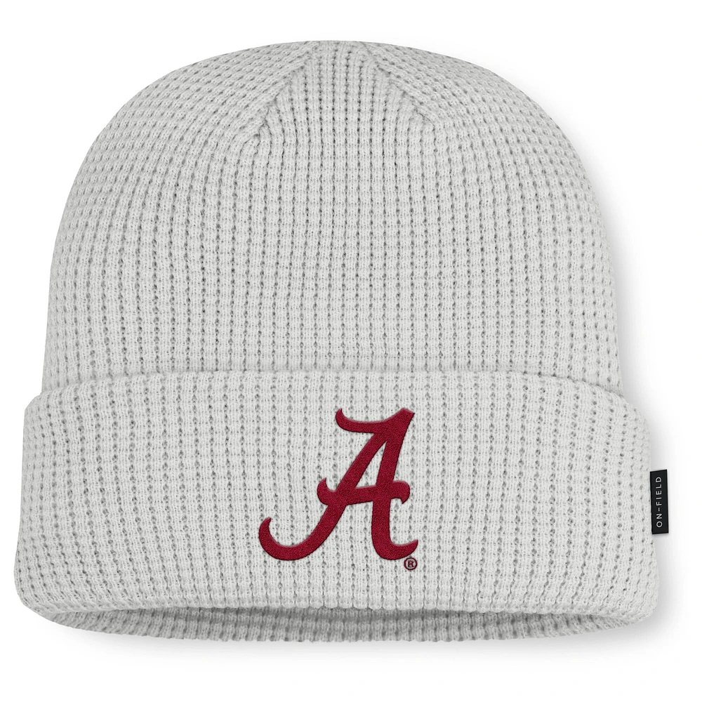 Men Nike Gray Alabama Crimson Tide 2025 On-Field Utility Cuffed Knit Hat
