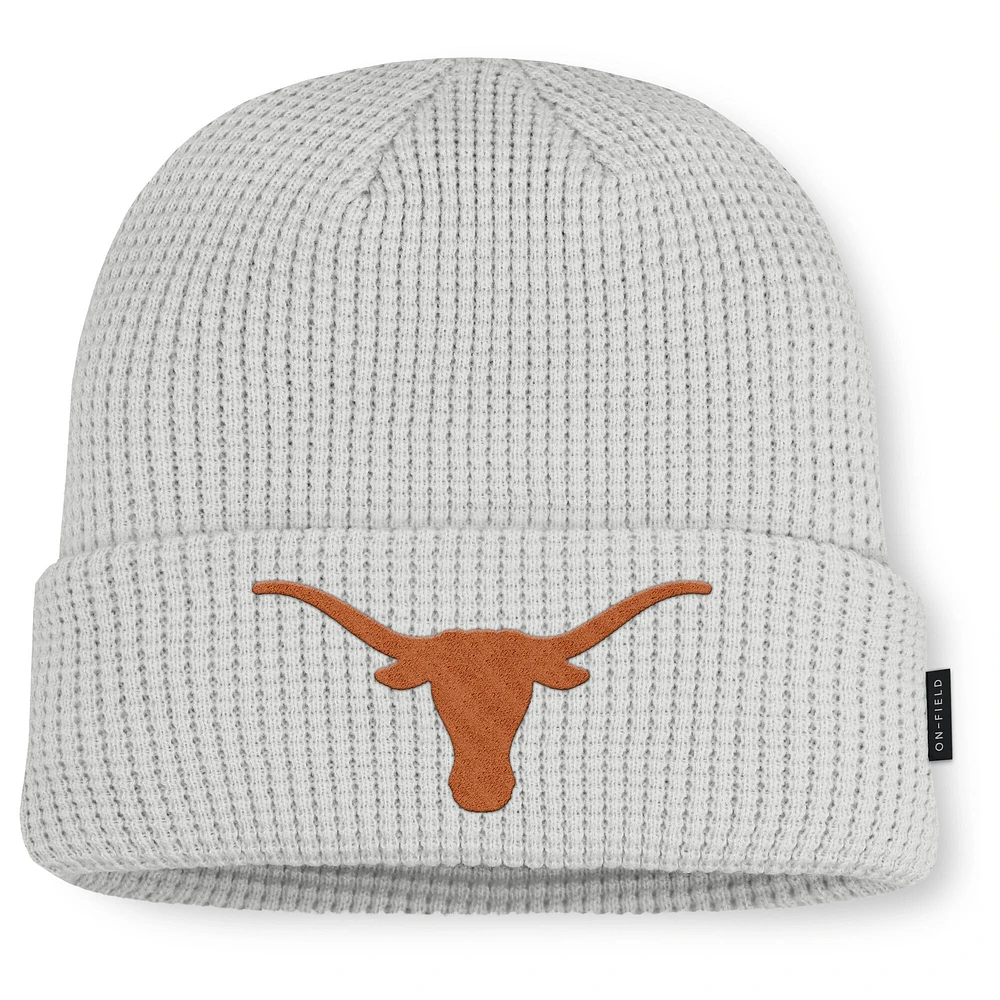 Men Nike Gray Texas Longhorns 2025 On-Field Utility Cuffed Knit Hat