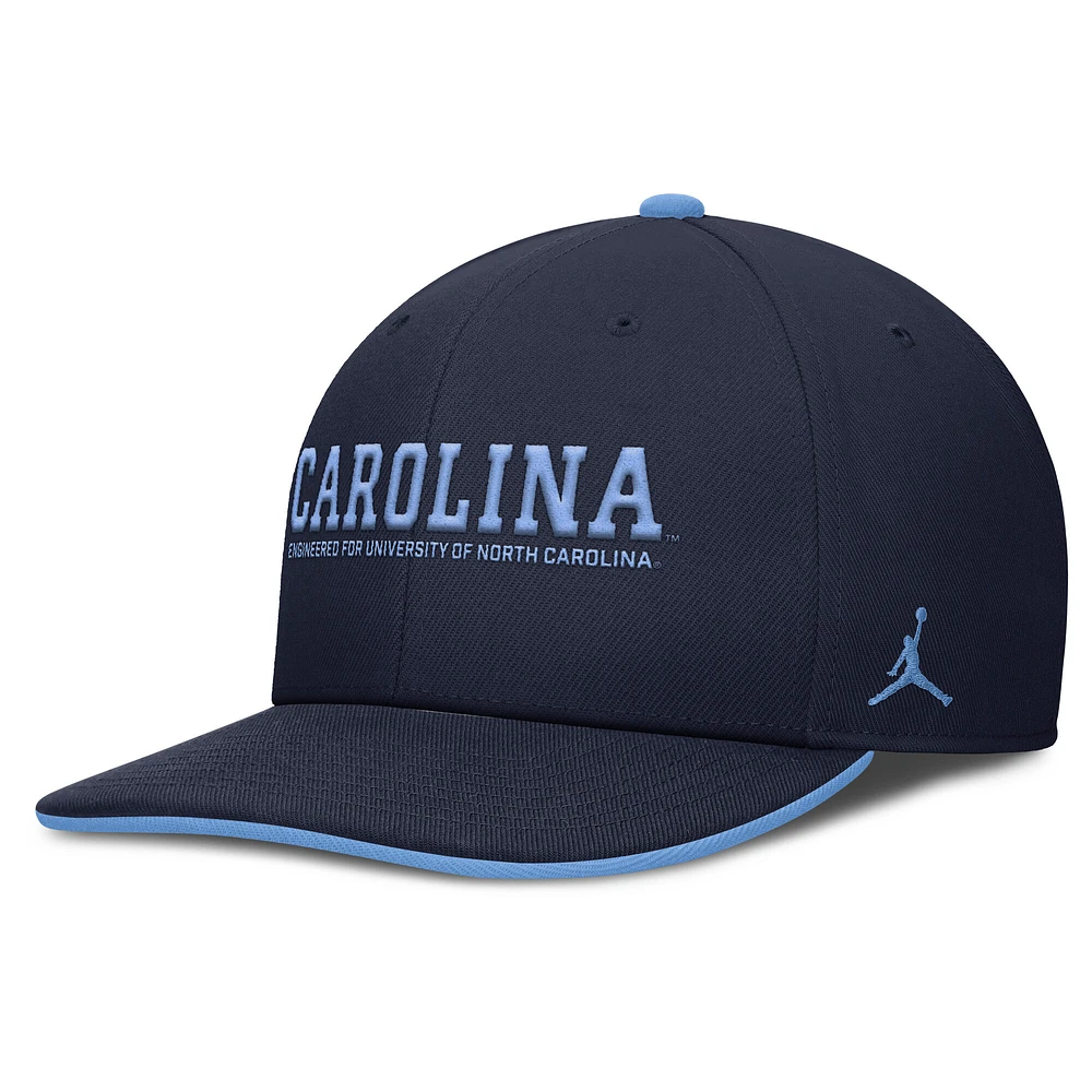 Men's Jordan Brand Navy North Carolina Tar Heels 2025 On-Field Pro Performance Adjustable Hat