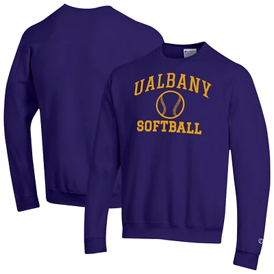 Men's Champion UAlbany Great Danes Icon Softball Powerblend Crewneck Sweatshirt
