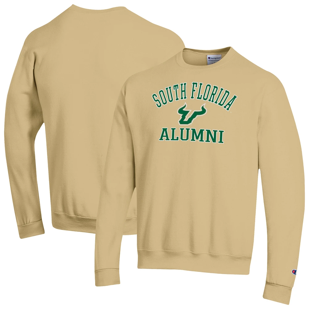 Men's Champion Yellow South Florida Bulls Alumni Arched Pullover Sweatshirt