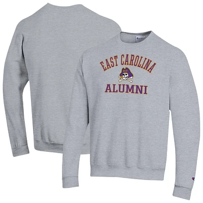 Men's Champion Gray ECU Pirates Alumni Arched Pullover Sweatshirt