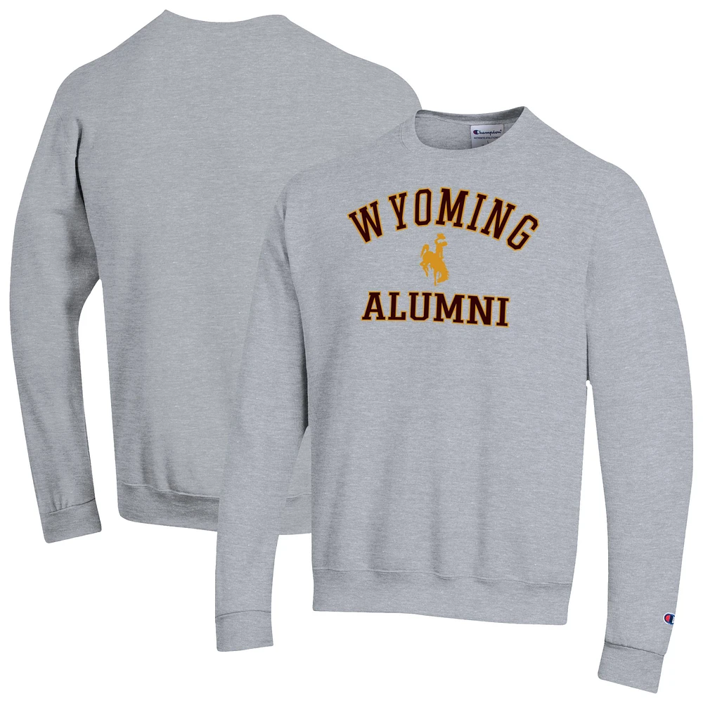 Men's Champion Gray Wyoming Cowboys Alumni Arched Pullover Sweatshirt