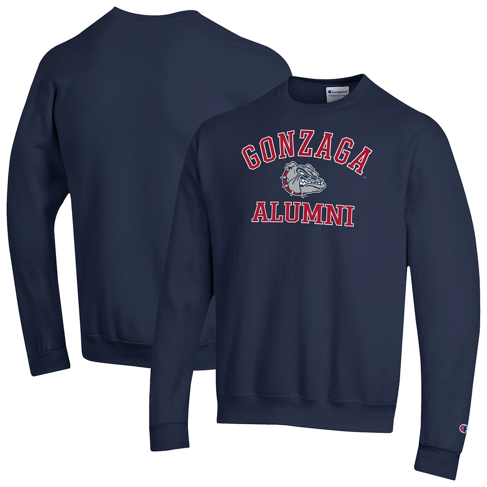 Men's Champion Navy Gonzaga Bulldogs Alumni Arched Pullover Sweatshirt