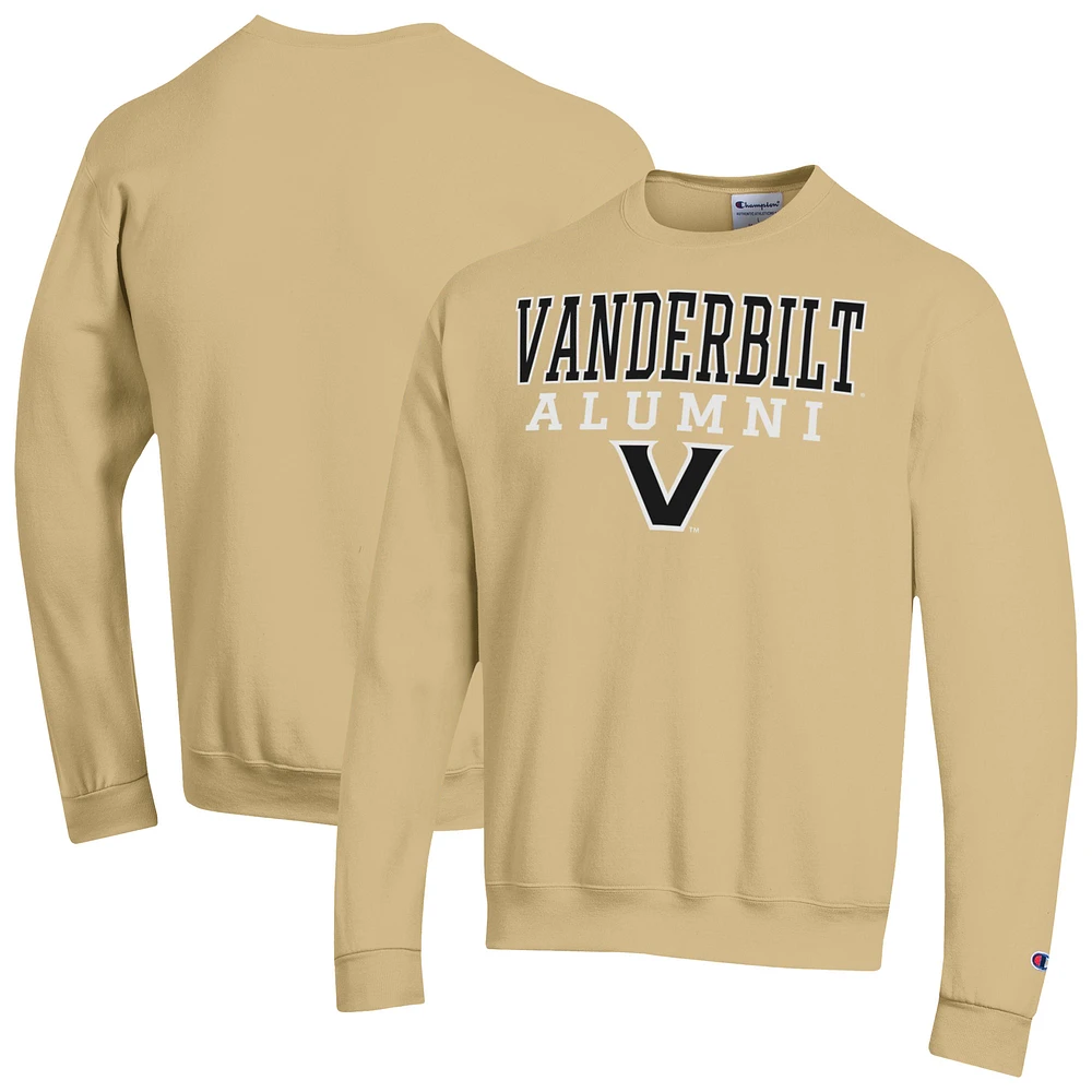 Men's Champion Gold Vanderbilt Commodores Alumni Stacked Pullover Sweatshirt