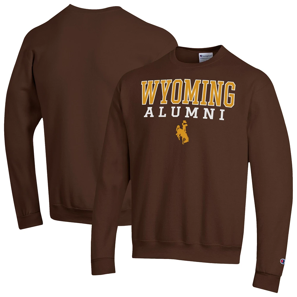 Men's Champion Brown Wyoming Cowboys Alumni Arched Pullover Sweatshirt