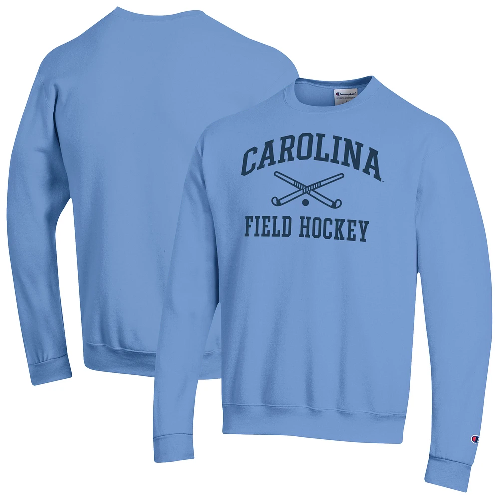 Men's Champion Carolina Blue North Tar Heels Icon Field Hockey Powerblend Pullover Sweatshirt