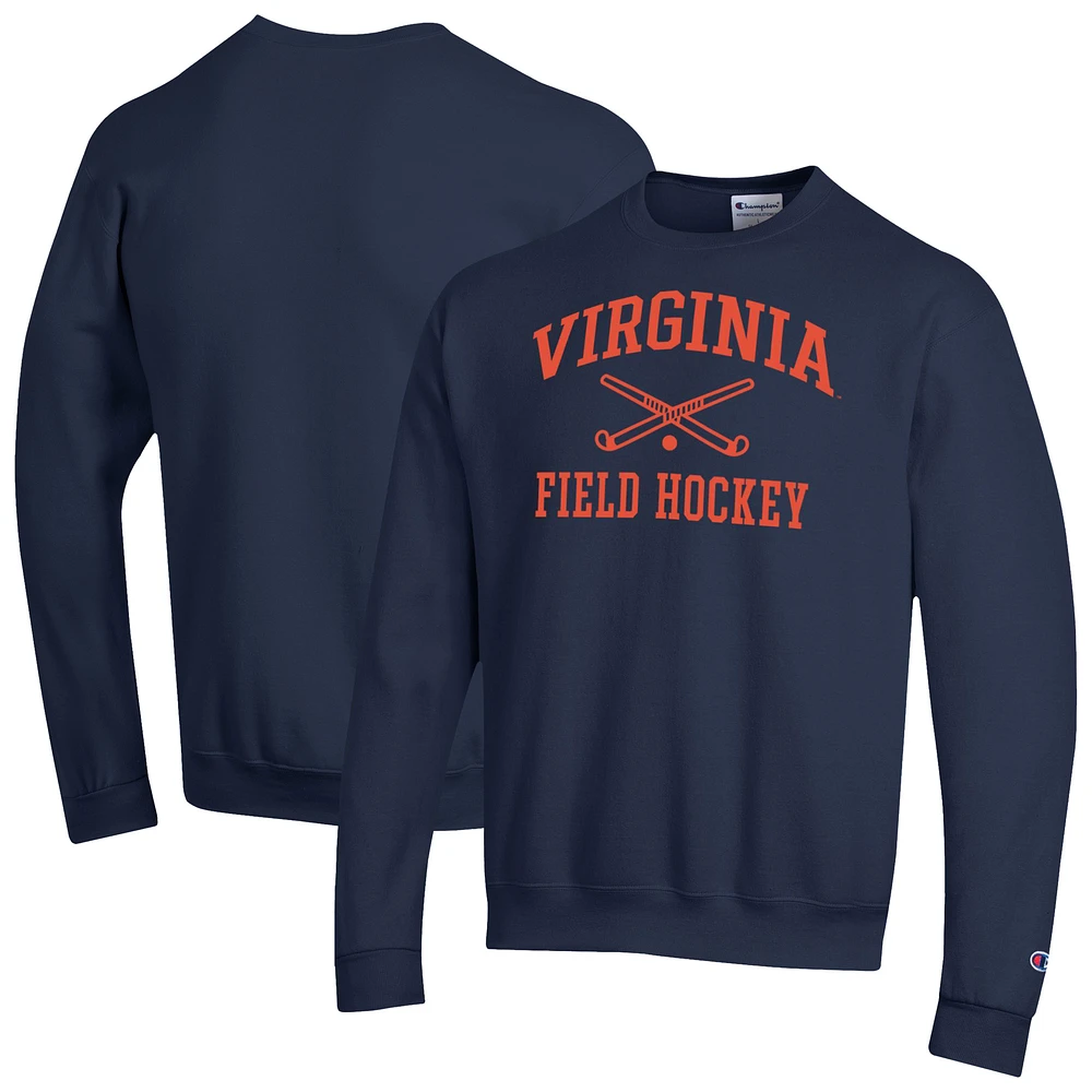 Men's Champion Navy Virginia Cavaliers Icon Field Hockey Powerblend Pullover Sweatshirt