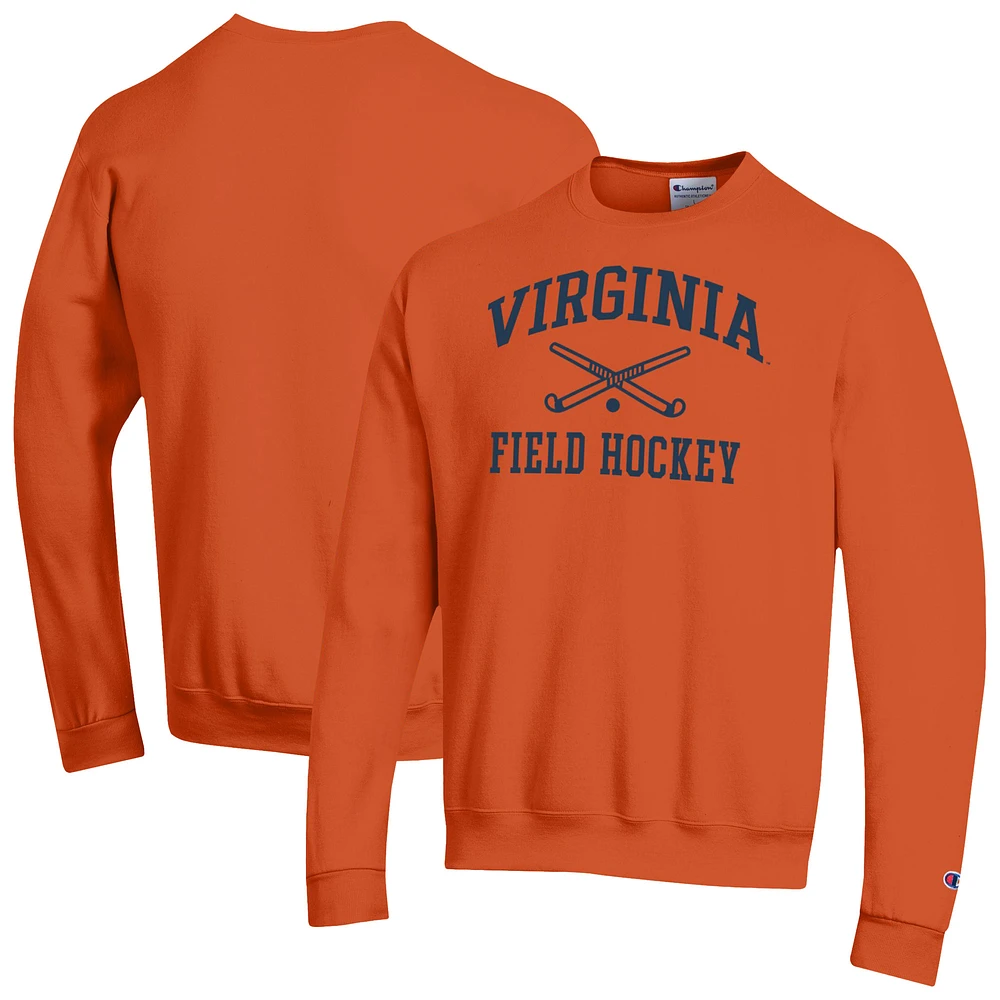 Men's Champion Orange Virginia Cavaliers Icon Field Hockey Powerblend Pullover Sweatshirt