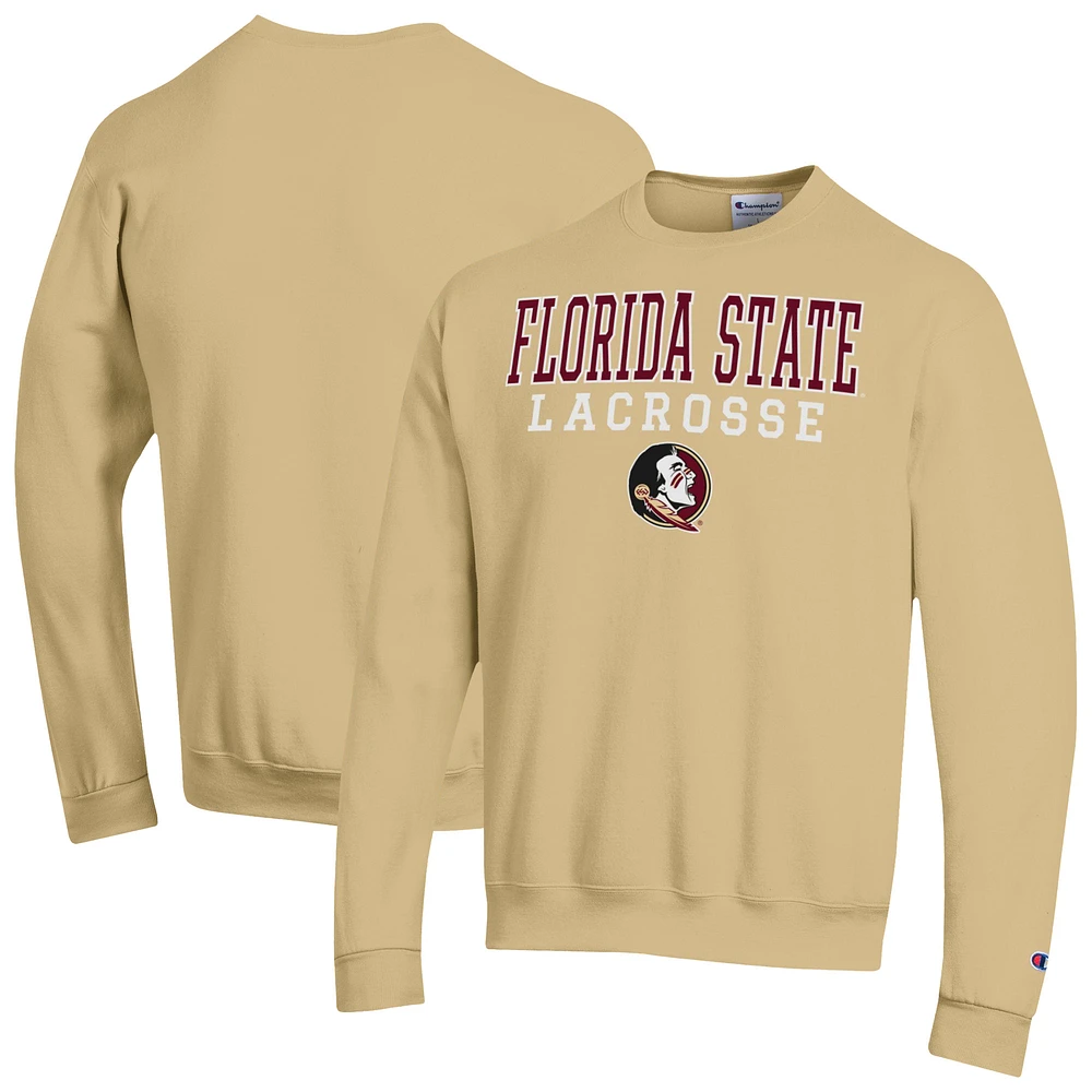 Men's Champion Gold Florida State Seminoles Powerblend Pullover Crewneck Sweatshirt