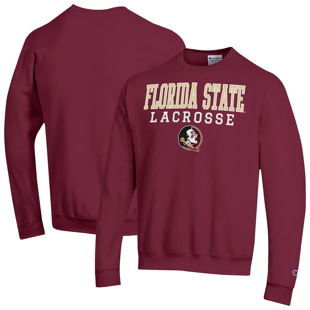 Men's Champion Garnet Florida State Seminoles Powerblend Pullover Crewneck Sweatshirt