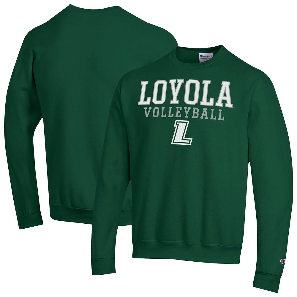Men's Champion Loyola Greyhounds Volleyball Stack Powerblend Pullover Sweatshirt