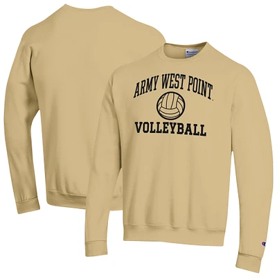Men's Champion Gold Army Black Knights Icon Volleyball Powerblend Pullover Sweatshirt