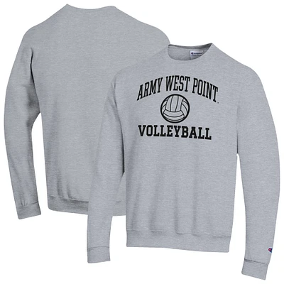 Men's Champion Heather Gray Army Black Knights Icon Volleyball Powerblend Pullover Sweatshirt
