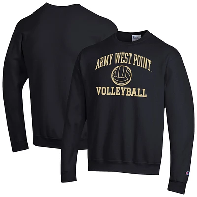 Men's Champion Black Army Knights Icon Volleyball Powerblend Pullover Sweatshirt