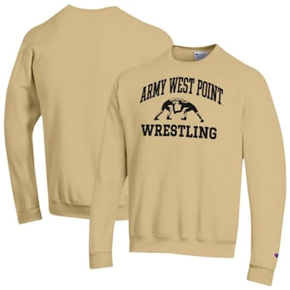 Men's Champion Gold Army Black Knights Icon Wrestling Powerblend Pullover Sweatshirt