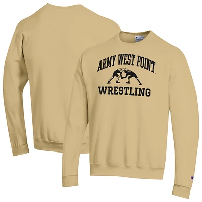 Men's Champion Gold Army Black Knights Icon Wrestling Powerblend Pullover Sweatshirt