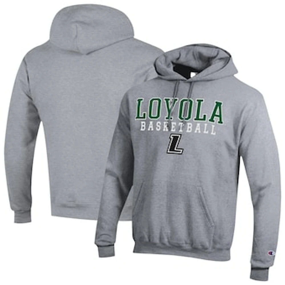 Men's Champion Loyola Greyhounds Basketball Stack Pullover Hoodie